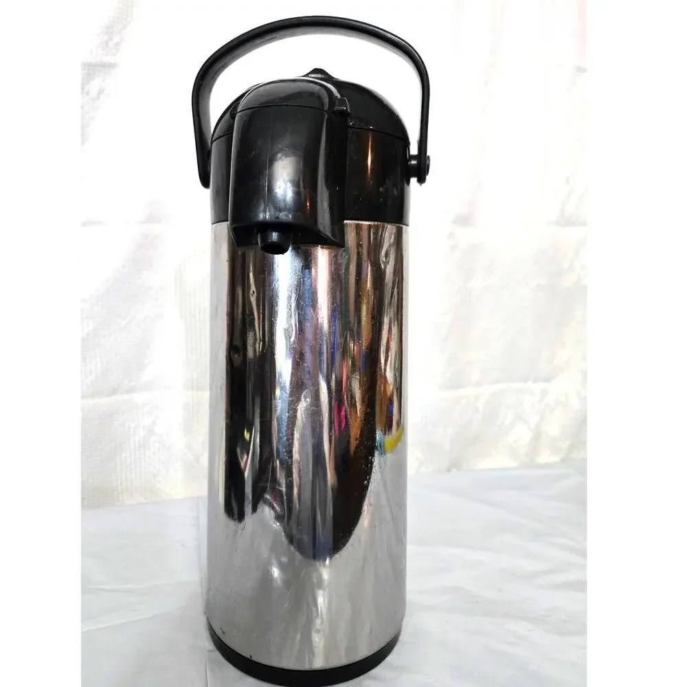 Air Pot Beverage Server Insulated Stainless Pump 75 OZ Hot Cold
